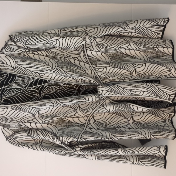 Dana Buchman cotton reversible boho open front cardigan blazer toe front - Picture 6 of 9